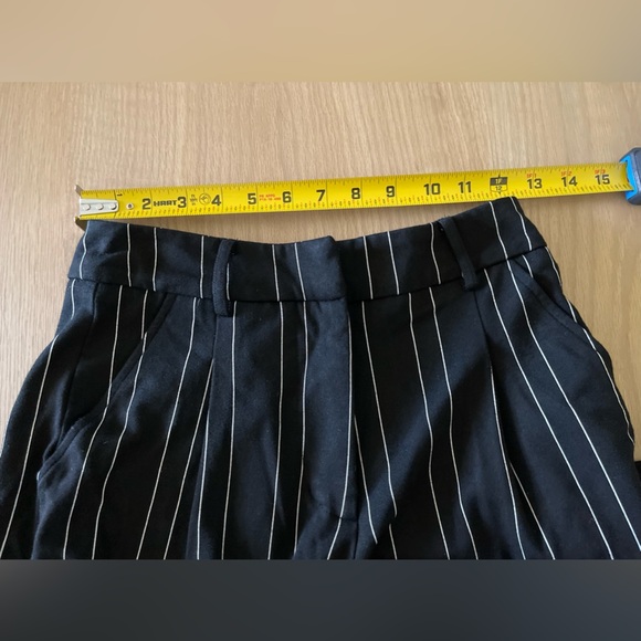 I.AM.GIA. | Black Pinstripe High Waist, Wide Leg Cropped Trouser Pants••Academia - Picture 16 of 16